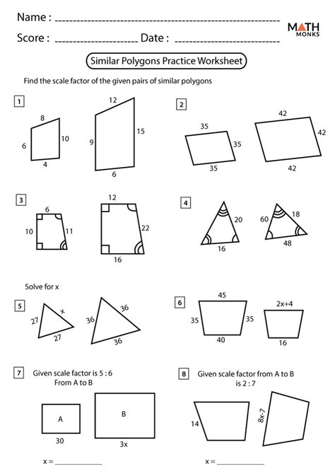 using similar polygons worksheet answers